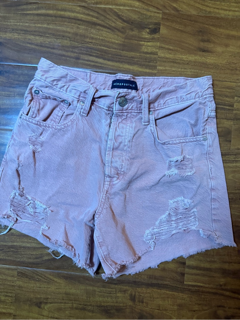 Aeropostale Pink Distressed High-Waist Women’s Shorts